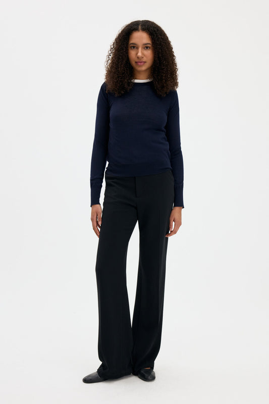 Merino R-Neck Sweater Navy Filippa K