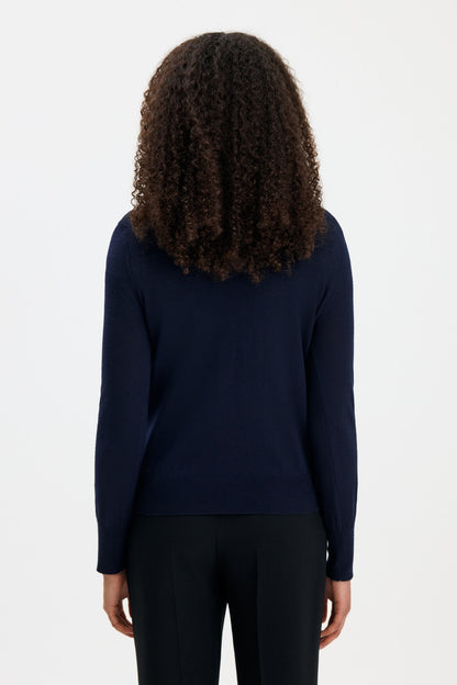 Merino R-Neck Sweater Navy Filippa K