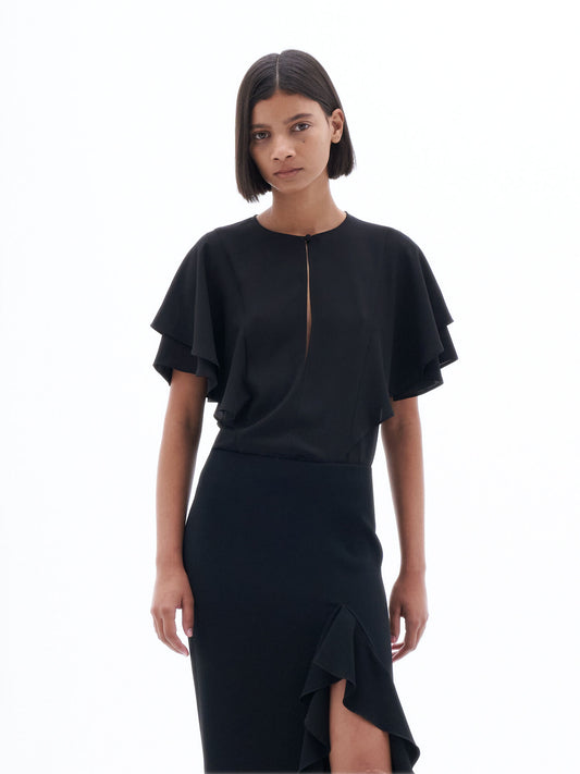 Frill Sleeve Top Black Filippa K