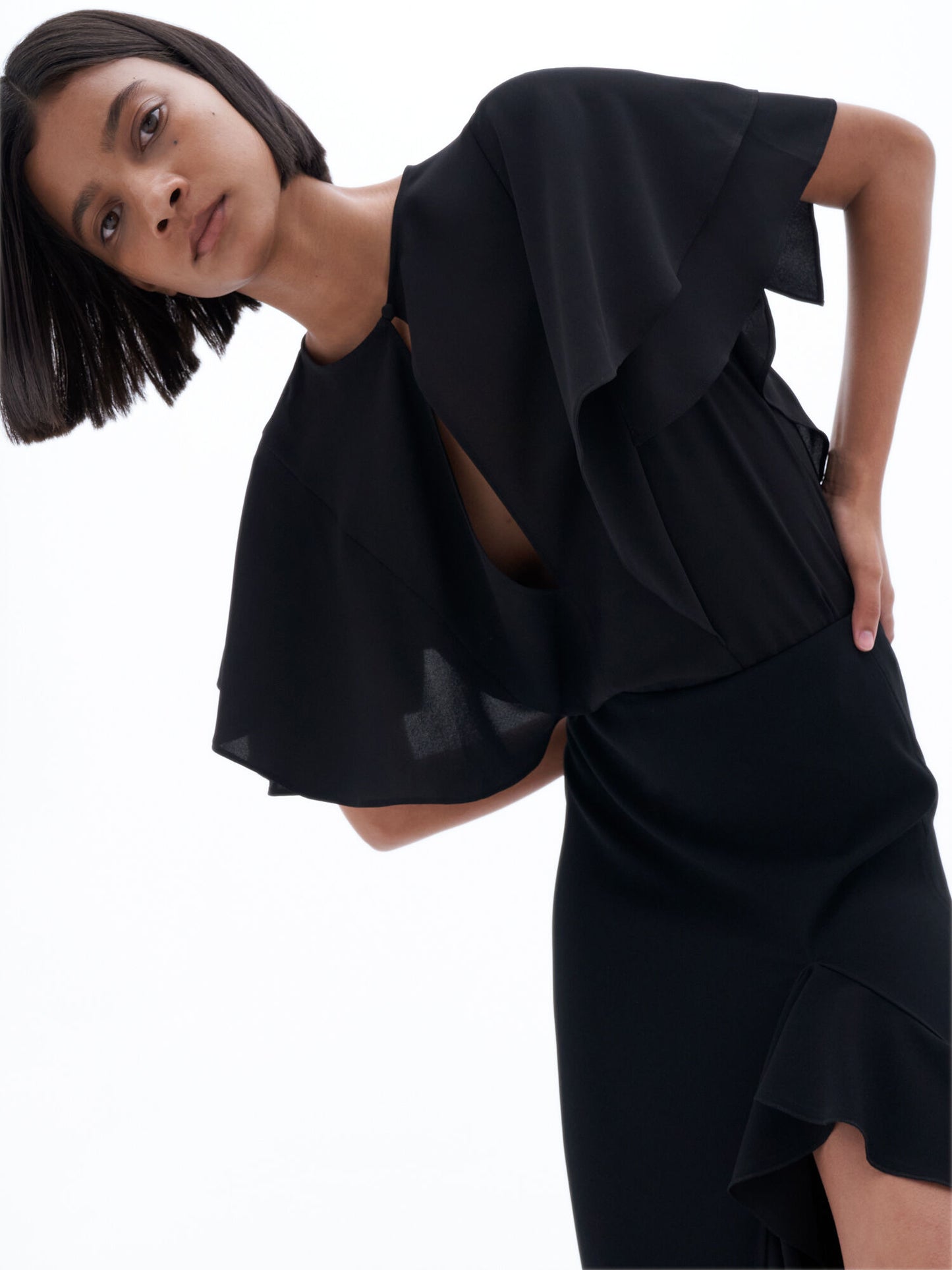 Frill Sleeve Top Black Filippa K