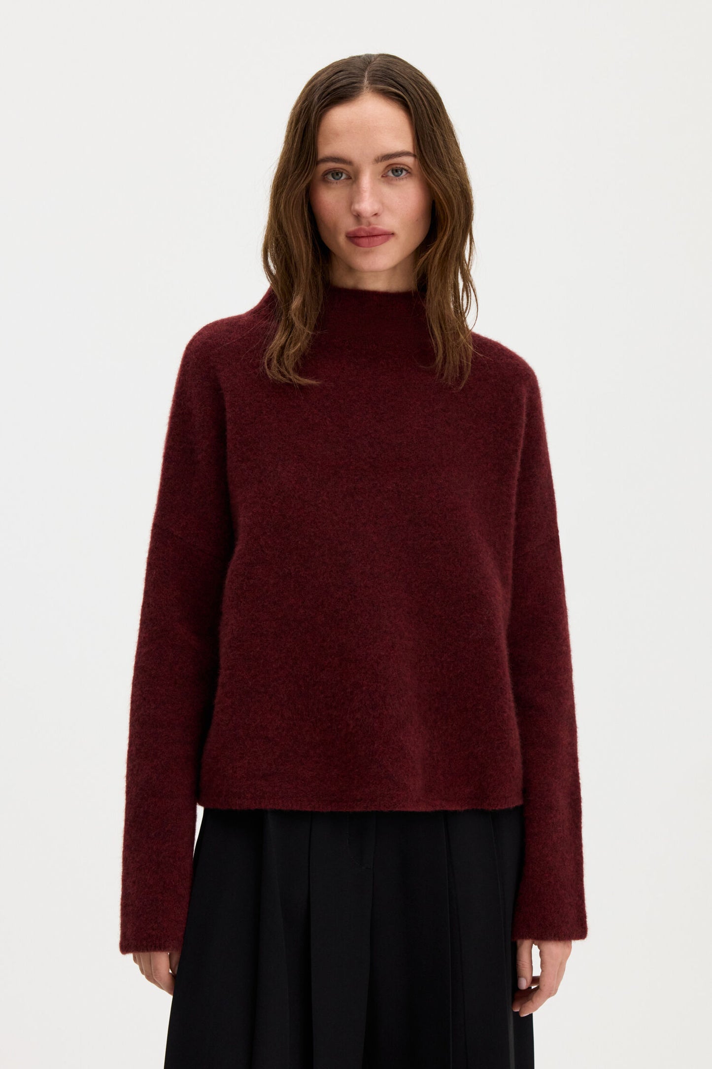 Mika Yak Funnelneck Sweater Mahogany Red Filippa K