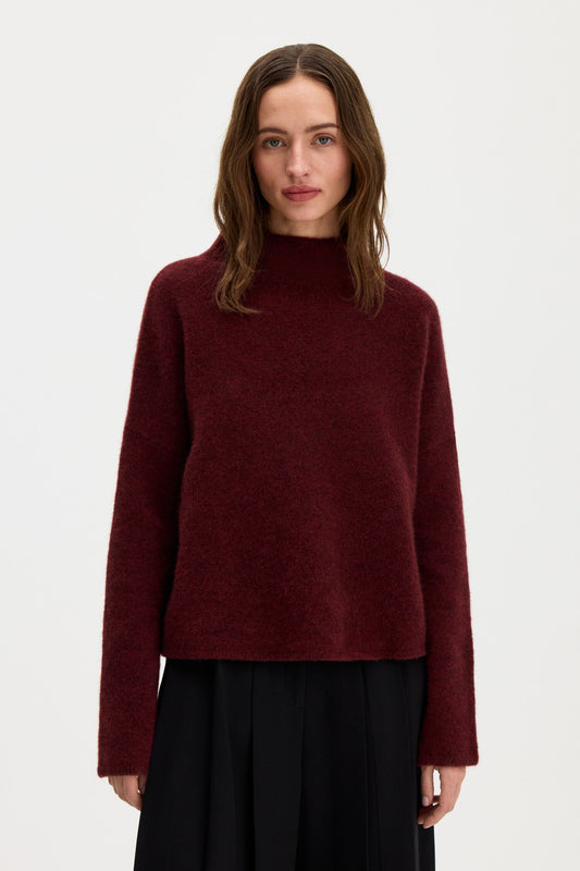 Mika Yak Funnelneck Sweater Mahogany Red Filippa K