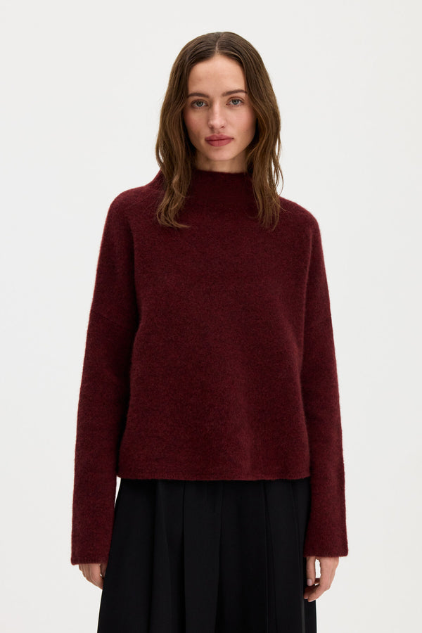 Mika Yak Funnelneck Sweater Mahogany Red Filippa K