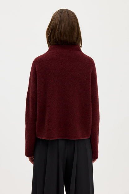 Mika Yak Funnelneck Sweater Mahogany Red Filippa K