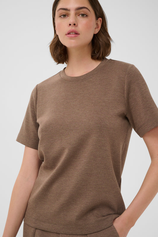 VincentIW Melange Karmen T-Shirt Coffee Quartz Mel InWear