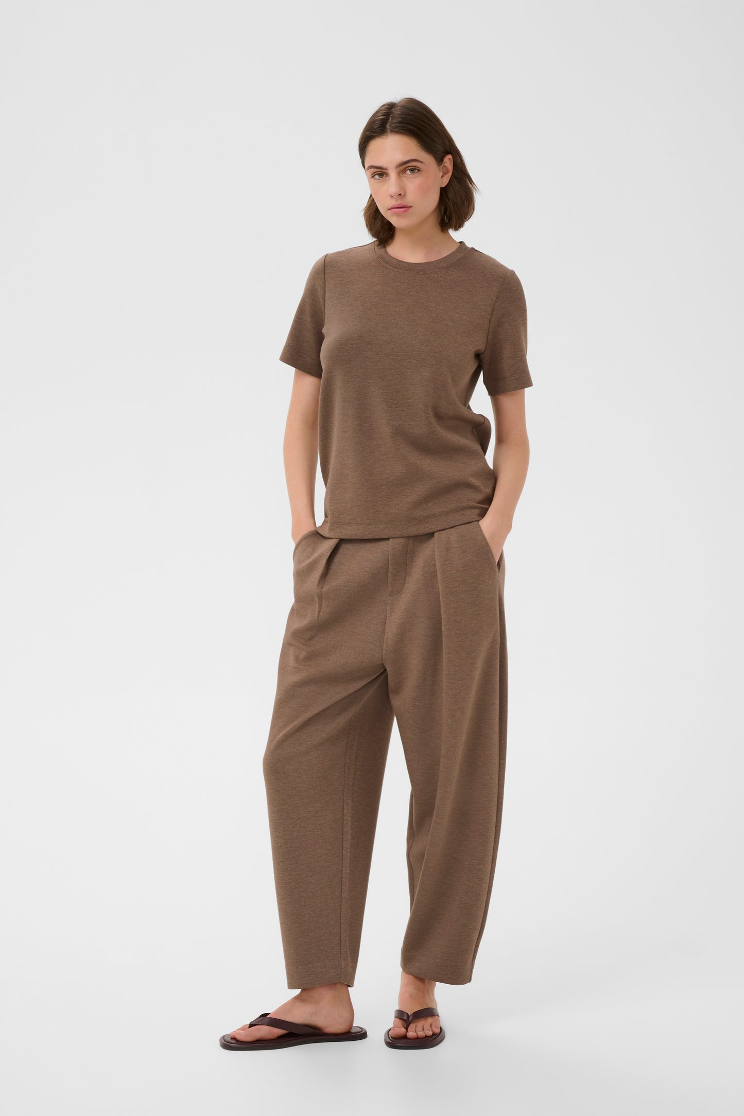 VincentIW Melange Karmen T-Shirt Coffee Quartz Mel InWear