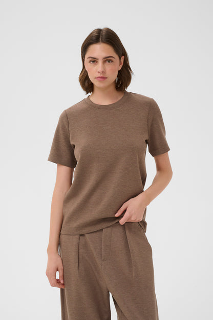 VincentIW Melange Karmen T-Shirt Coffee Quartz Mel InWear