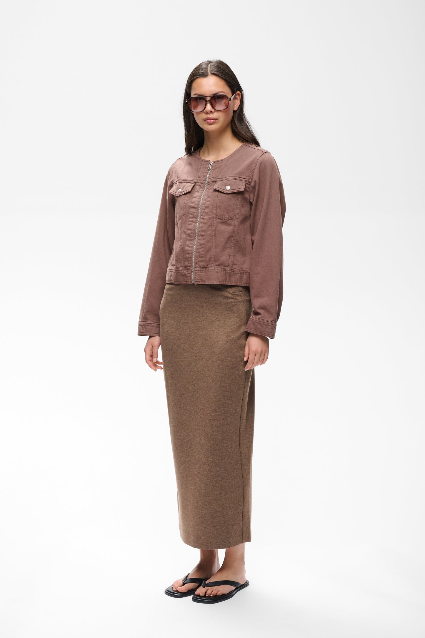 AidaIW Melange Skirt Coffee Quartz Mel InWear