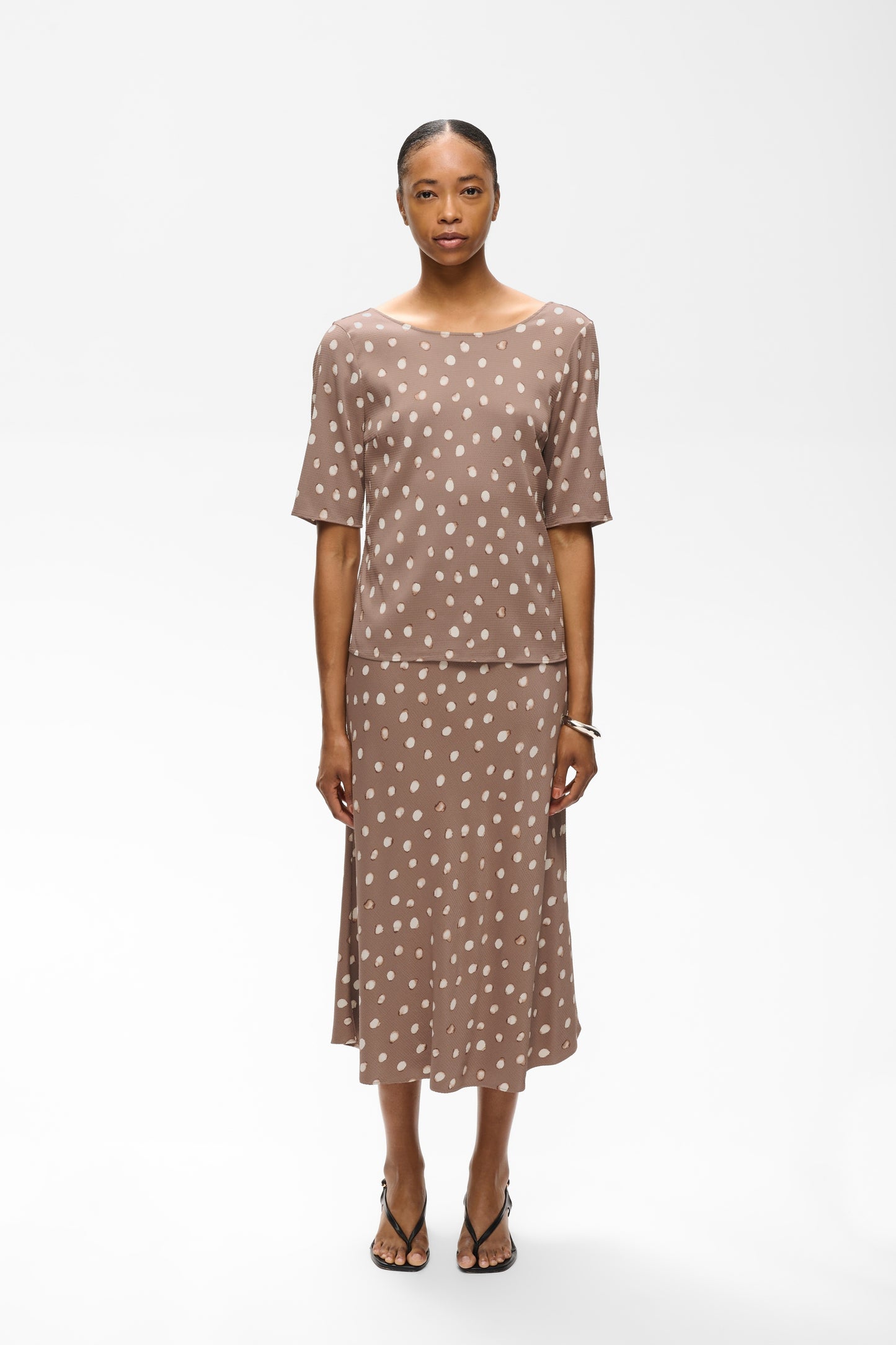 HenriIW Skirt Brown Brush Dot InWear