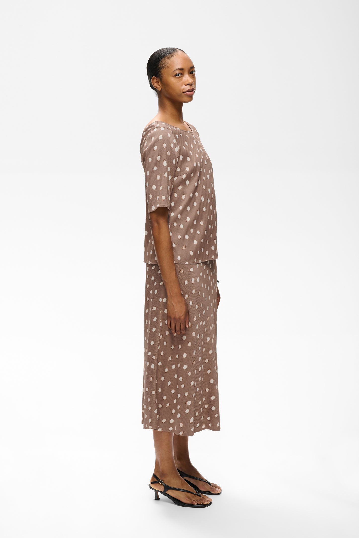HenriIW Skirt Brown Brush Dot InWear