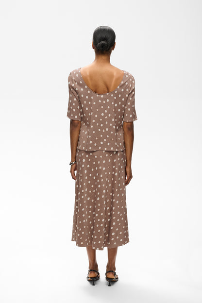 HenriIW Skirt Brown Brush Dot InWear