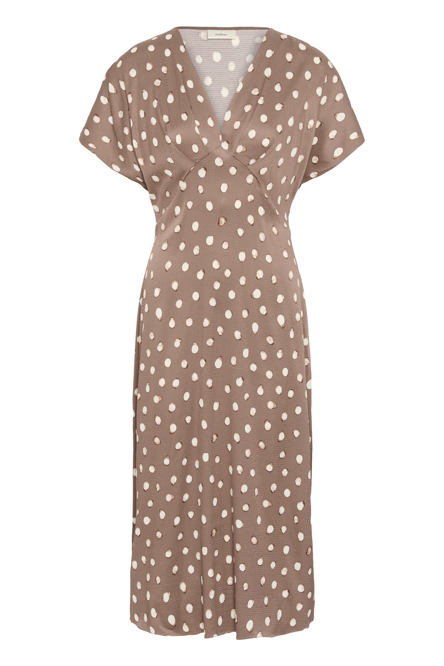 HenriIW Fitted Dress Brown Brush Dot InWear