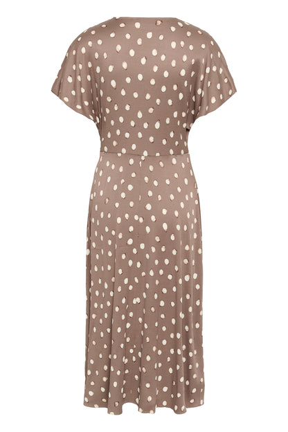 HenriIW Fitted Dress Brown Brush Dot InWear