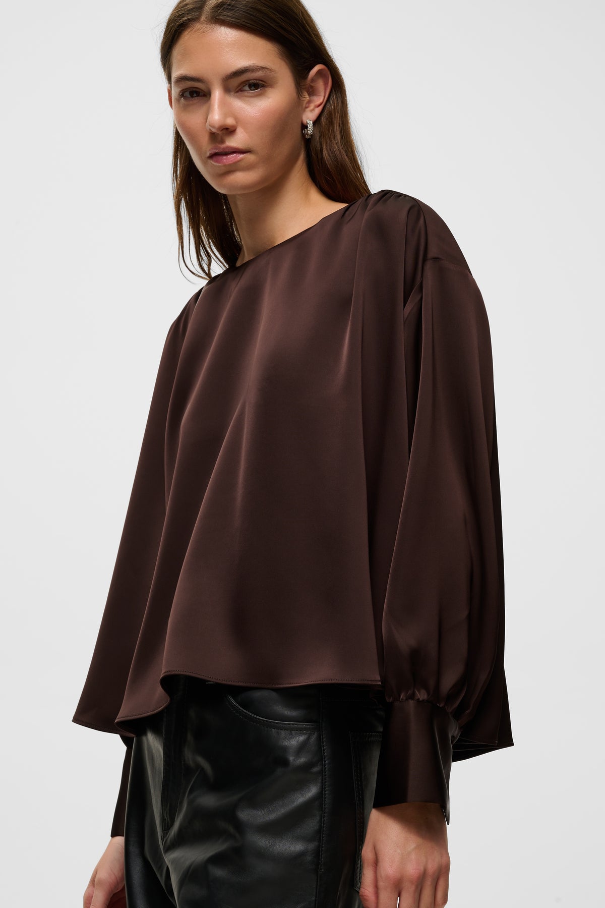 OliveIW Dawn Blouse Chocolate Brown InWear