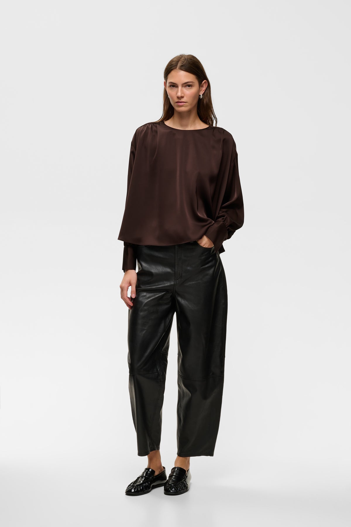 OliveIW Dawn Blouse Chocolate Brown InWear