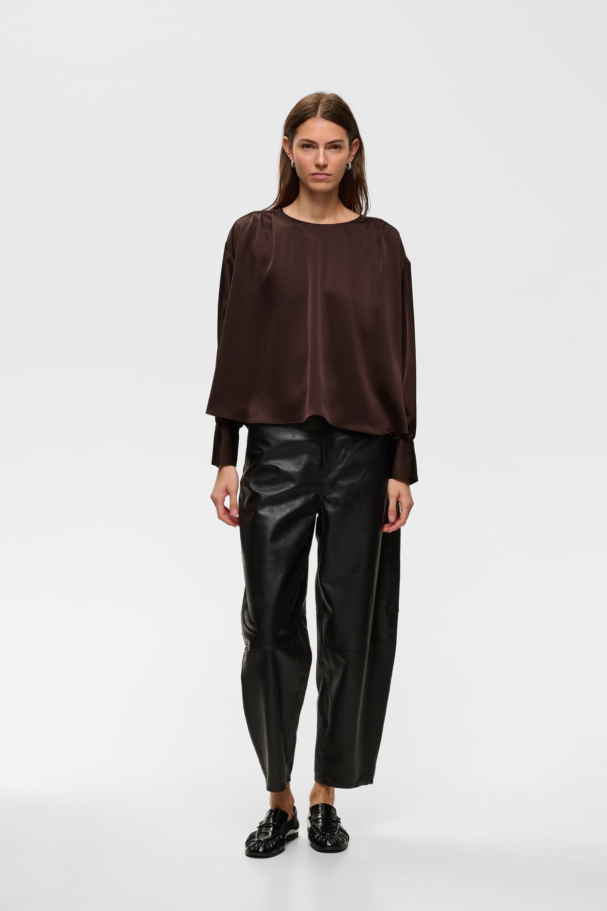 OliveIW Dawn Blouse Chocolate Brown InWear