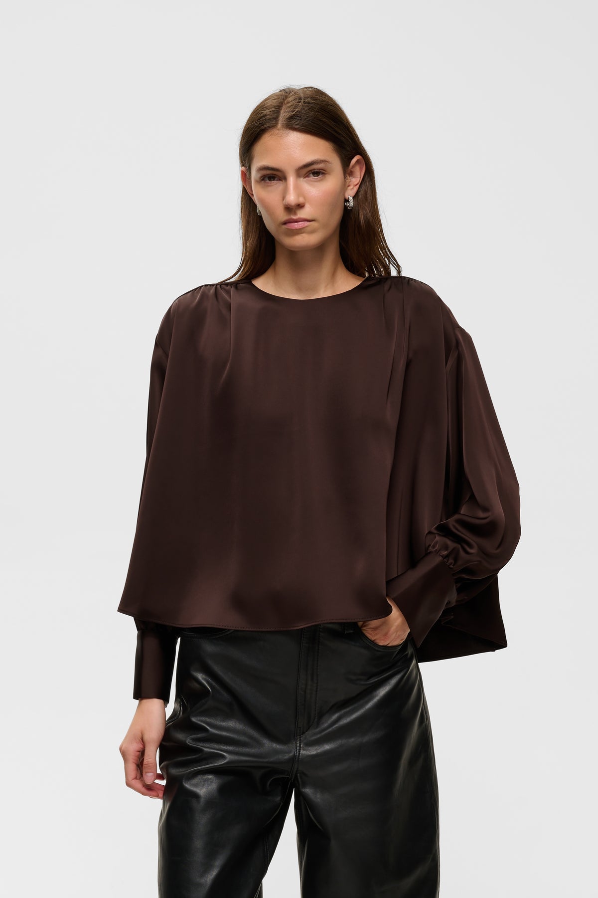 OliveIW Dawn Blouse Chocolate Brown InWear