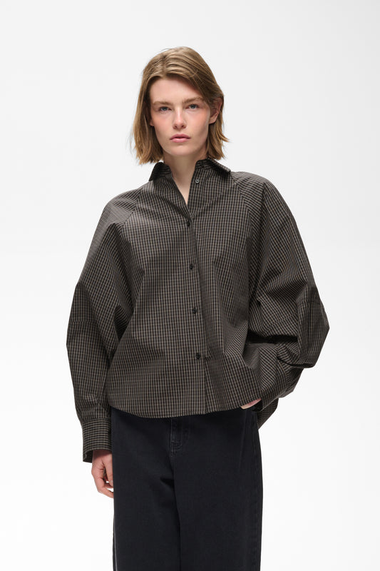 MilliesIW Loose Shirt Black Graphic Check InWear