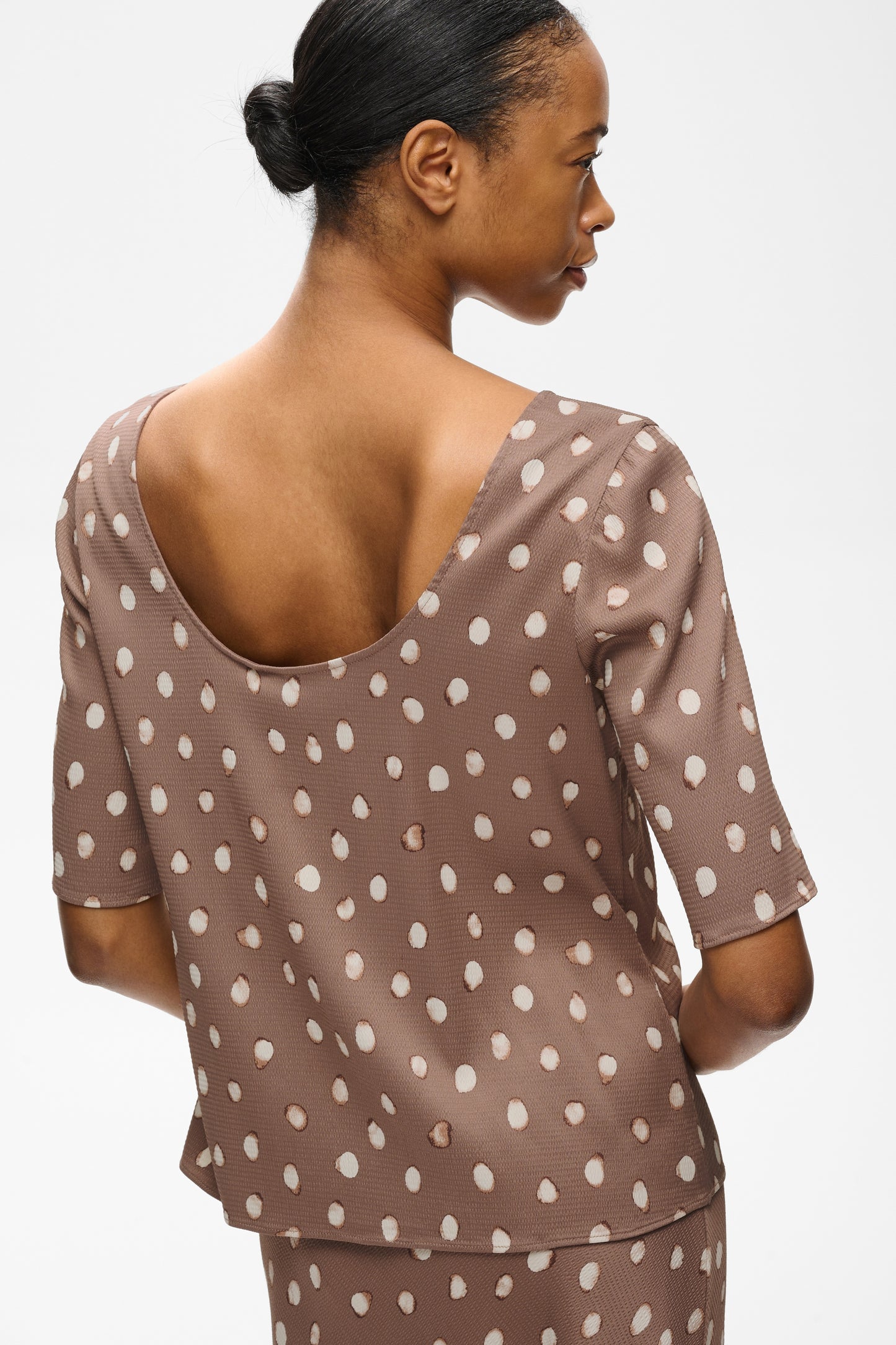 HenriIW Blouse Brown Brush Dot InWear