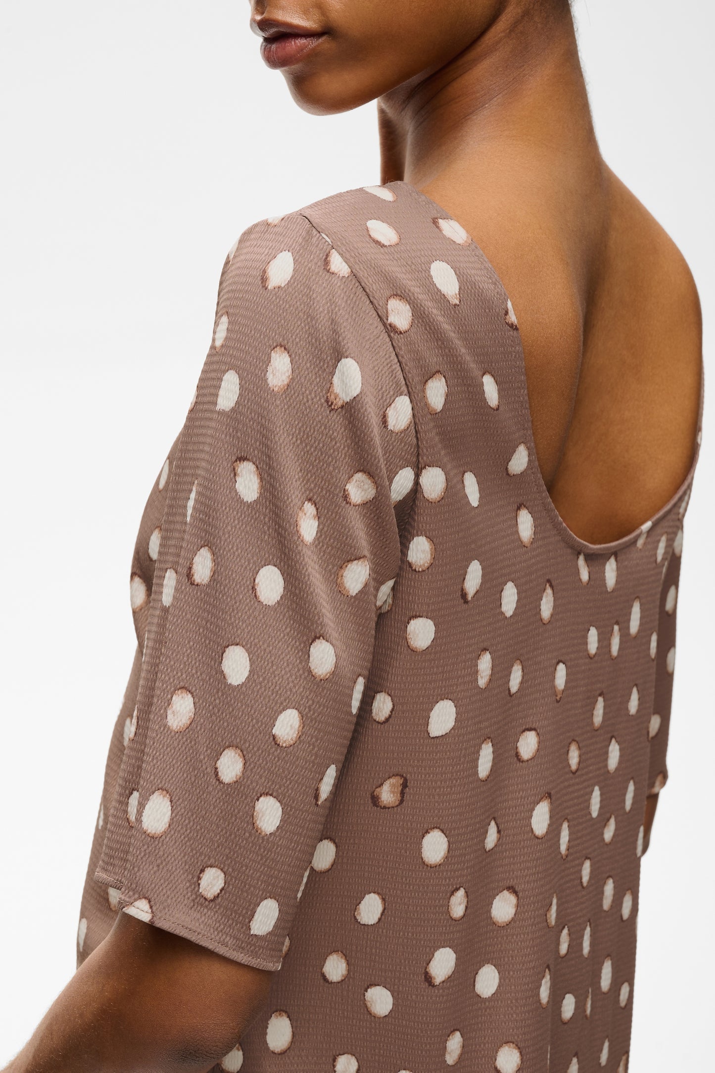 HenriIW Blouse Brown Brush Dot InWear