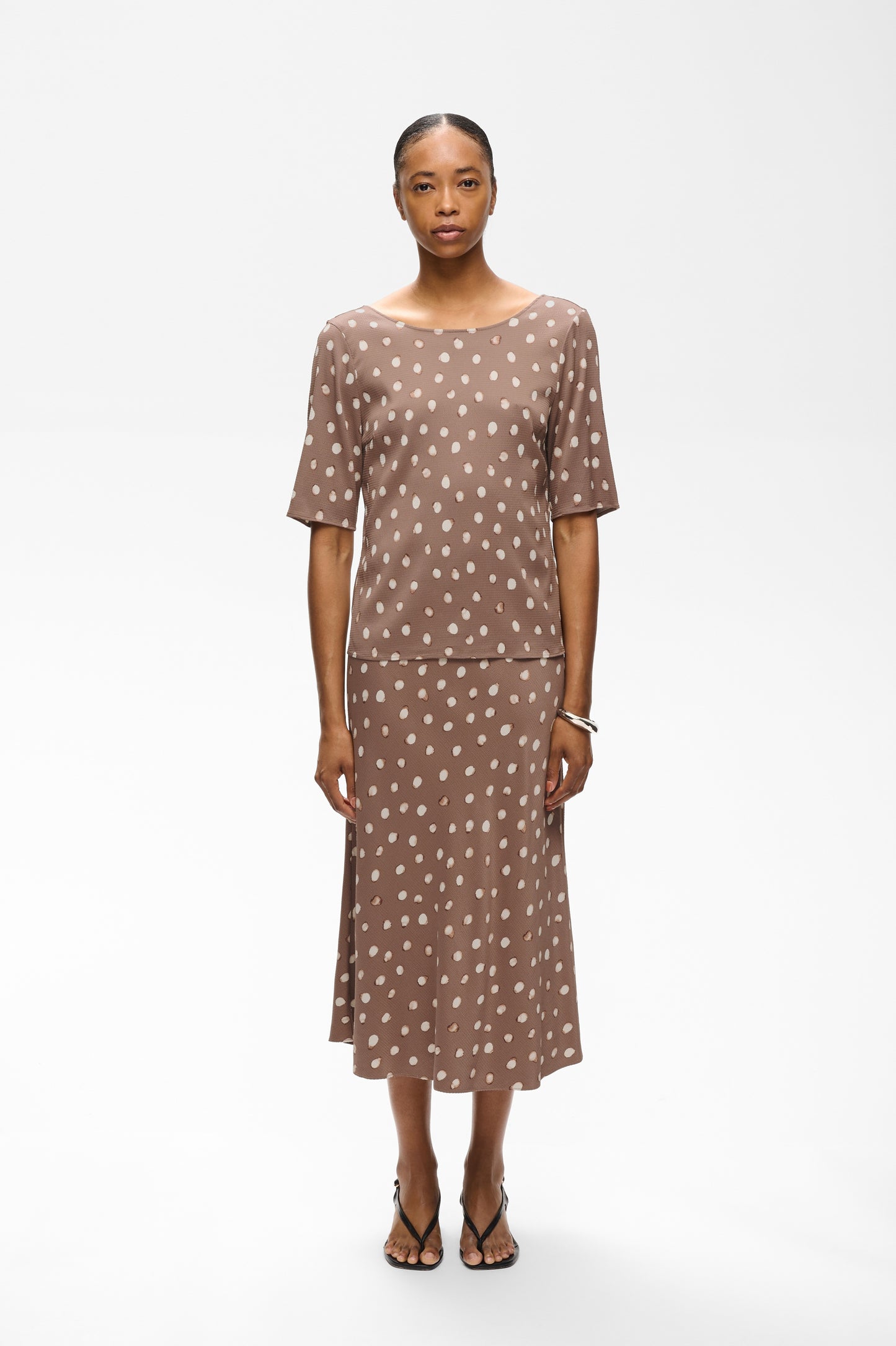 HenriIW Blouse Brown Brush Dot InWear