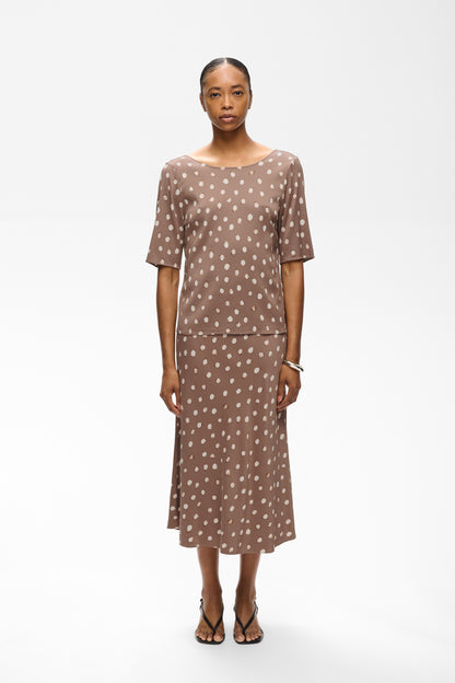 HenriIW Blouse Brown Brush Dot InWear