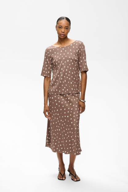 HenriIW Blouse Brown Brush Dot InWear