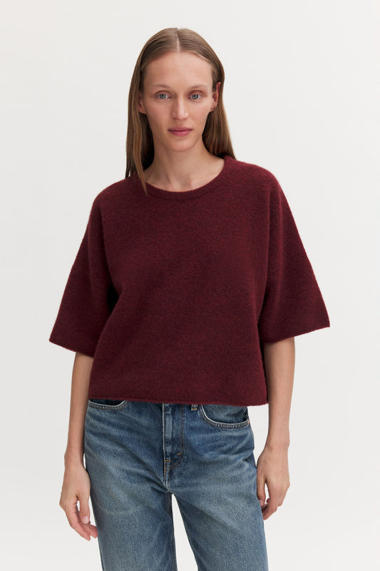 Wool Yak Tee Mahogany Red Filippa K