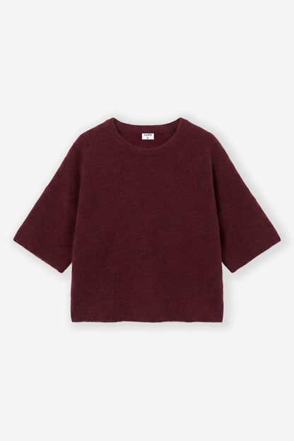 Wool Yak Tee Mahogany Red Filippa K
