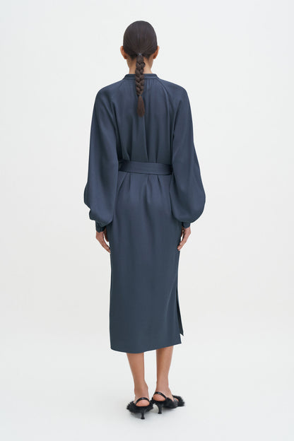 Belted Long Sleeve Dress Dawn Blue Filippa K