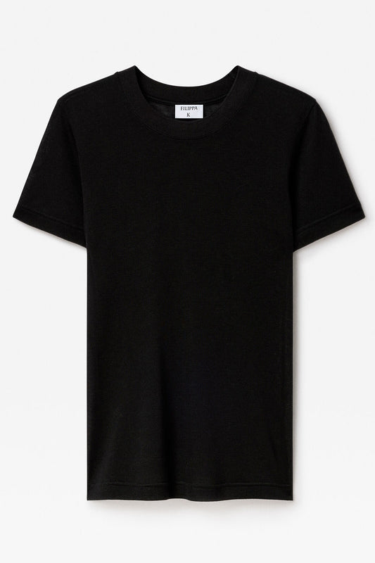 Lyocell Cashmere Tee Black Filippa K