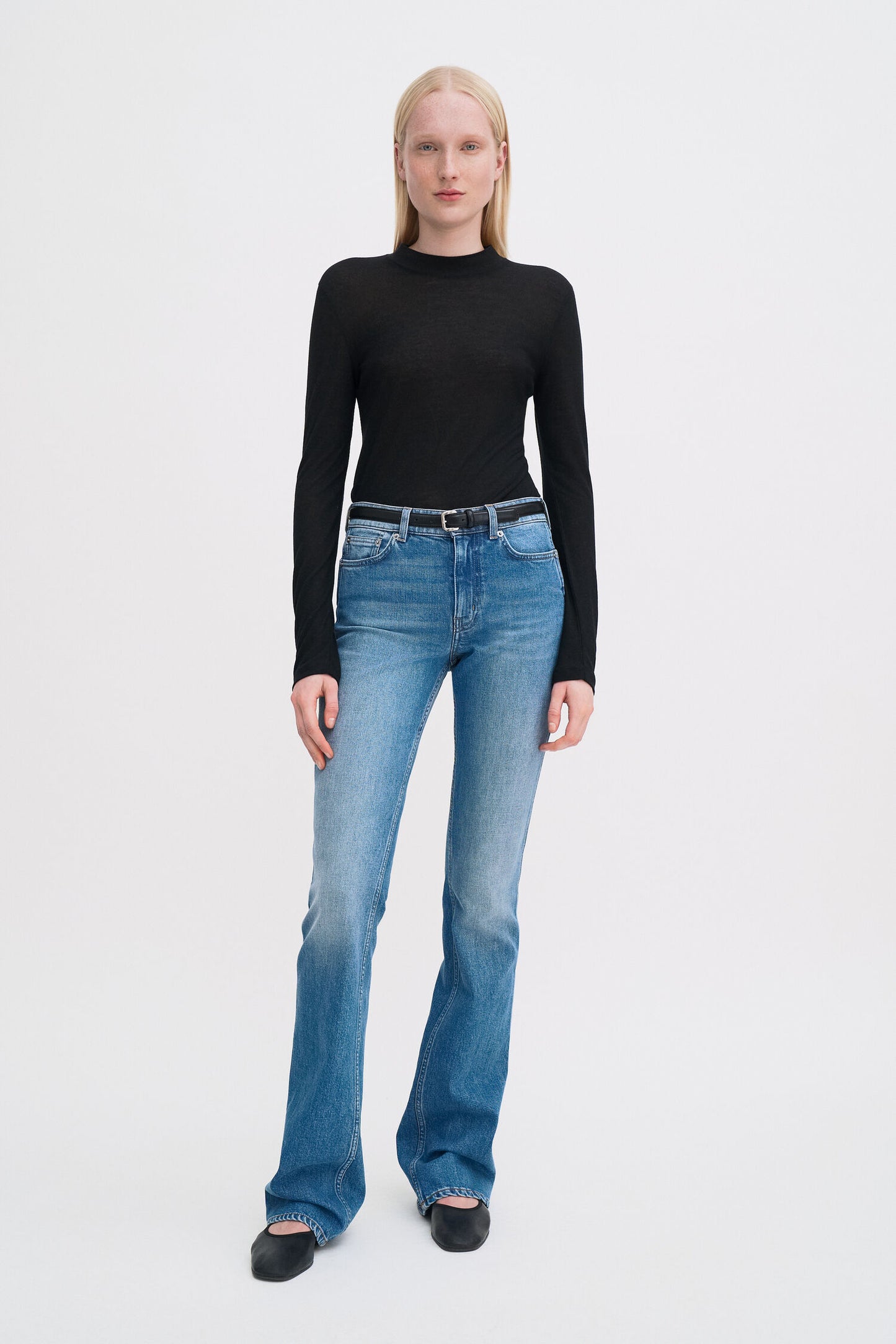 Lyocell Cashmere Mock Neck Top Black Filippa K