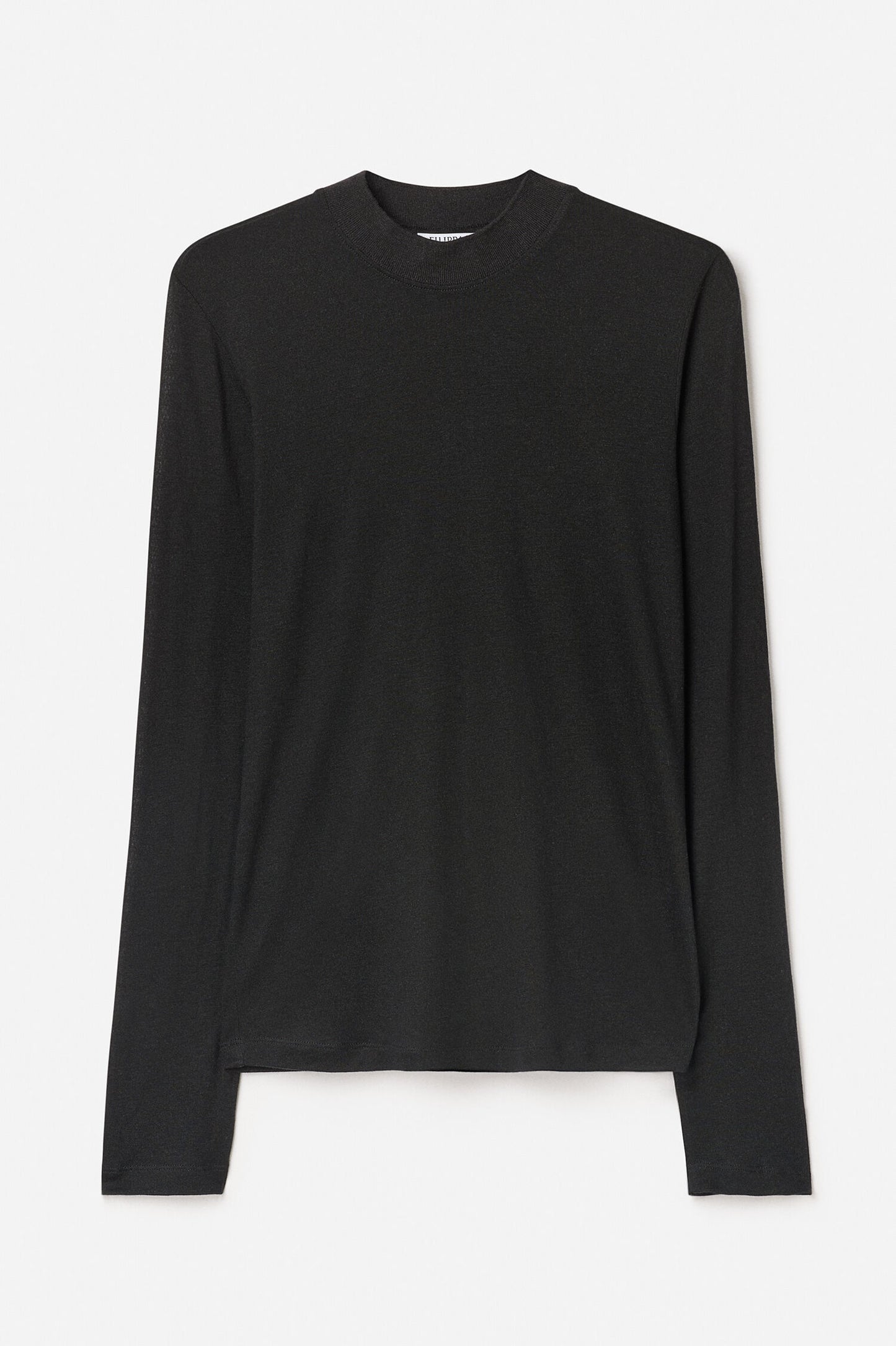 Lyocell Cashmere Mock Neck Top Black Filippa K