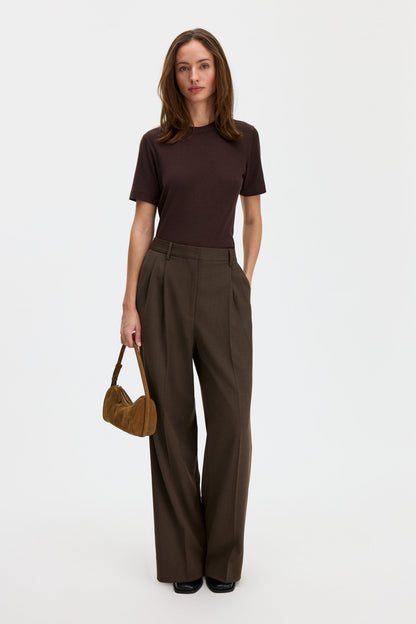 Soft Rib Tee Dark Chocolate Filippa K