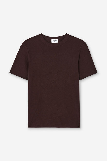 Soft Rib Tee Dark Chocolate Filippa K
