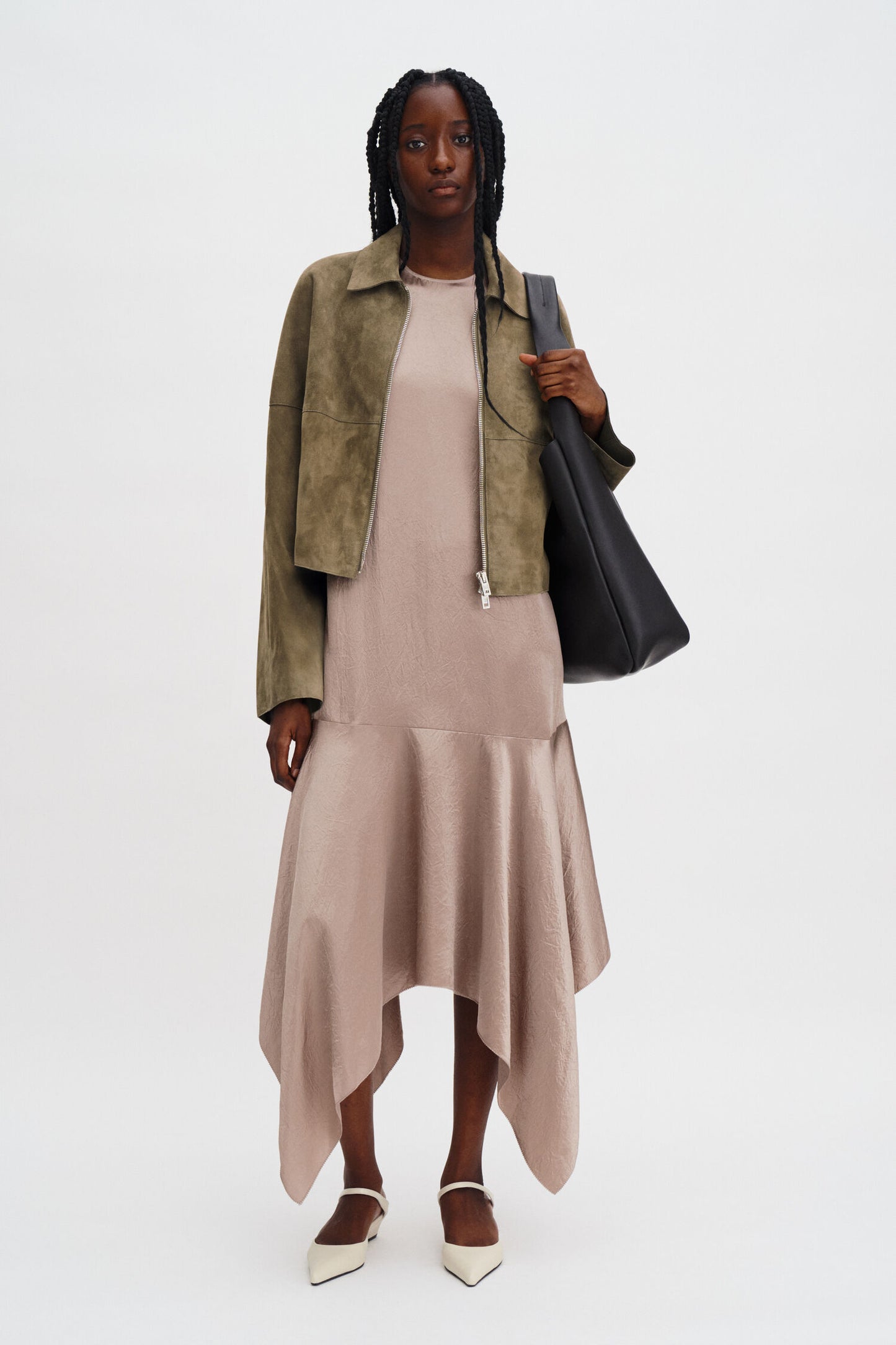 Scarf Hem Dress Dark Taupe Filippa K