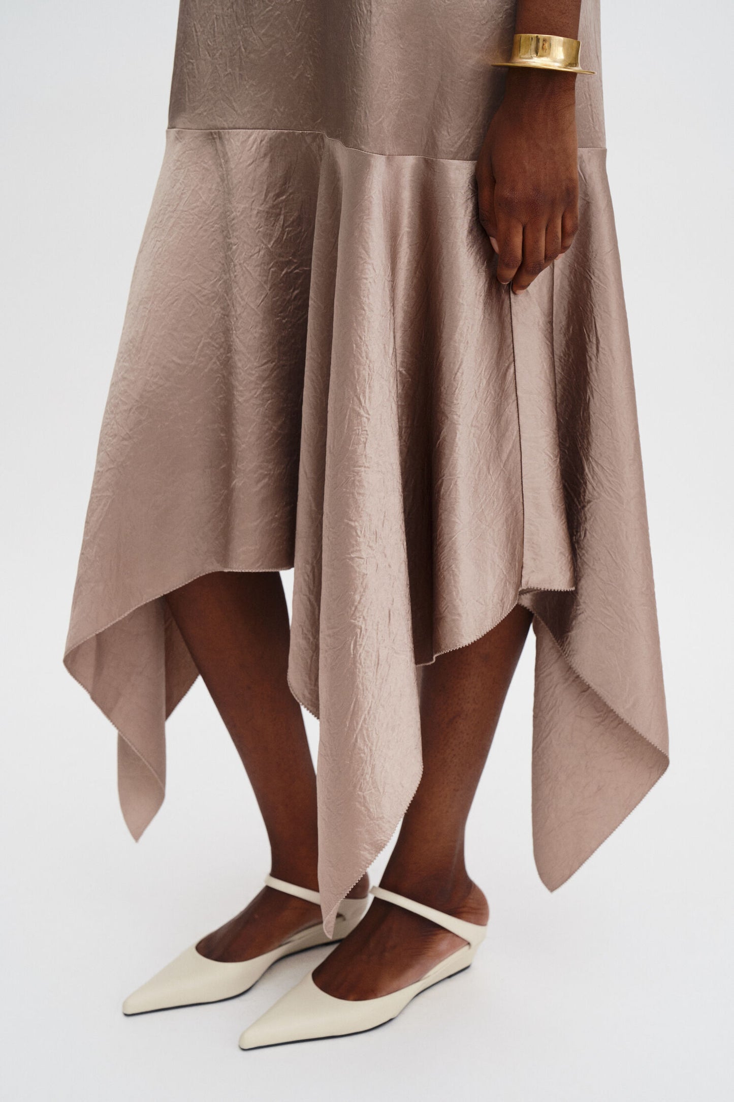 Scarf Hem Dress Dark Taupe Filippa K