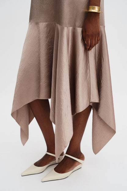 Scarf Hem Dress Dark Taupe Filippa K