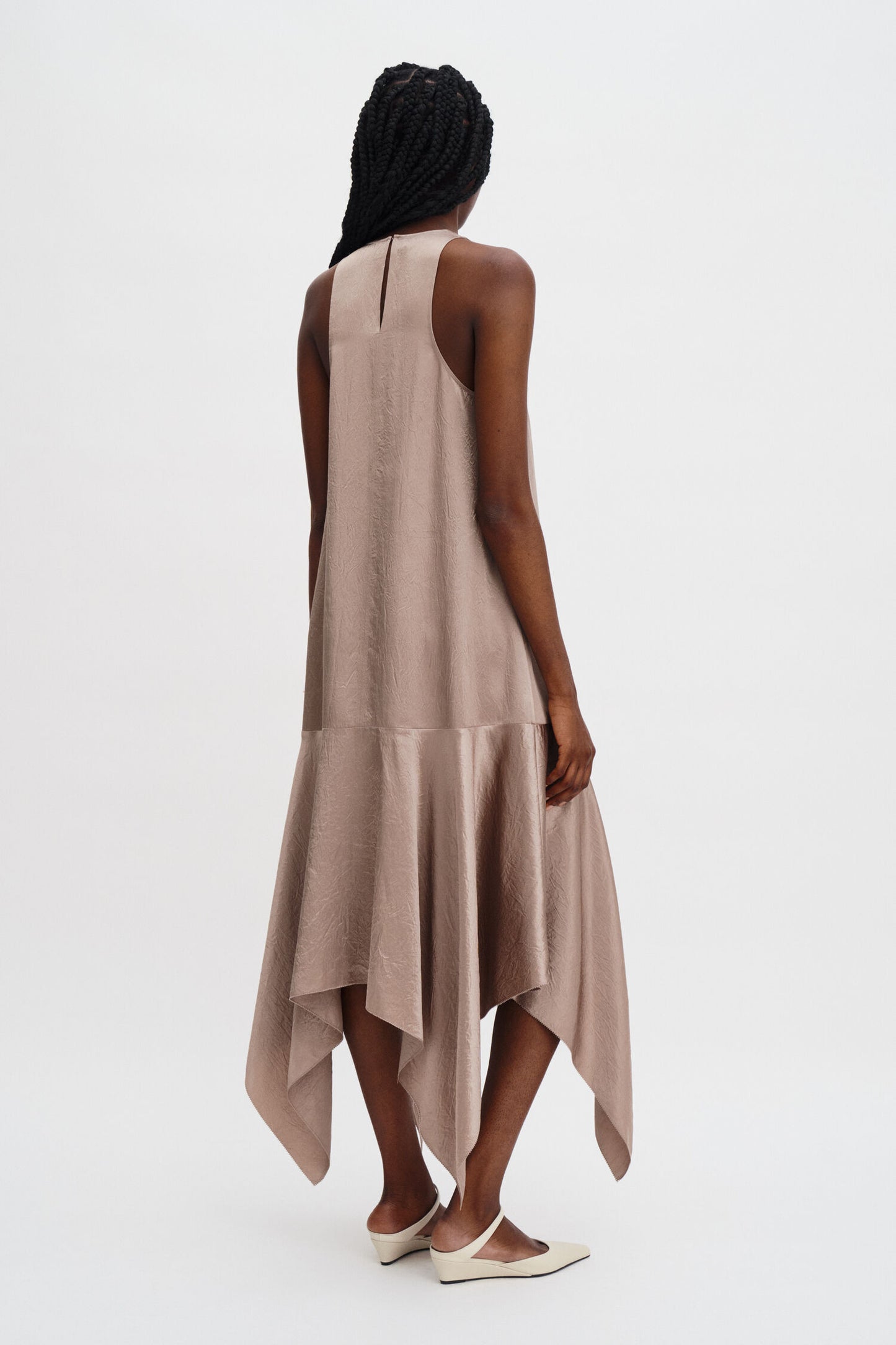 Scarf Hem Dress Dark Taupe Filippa K