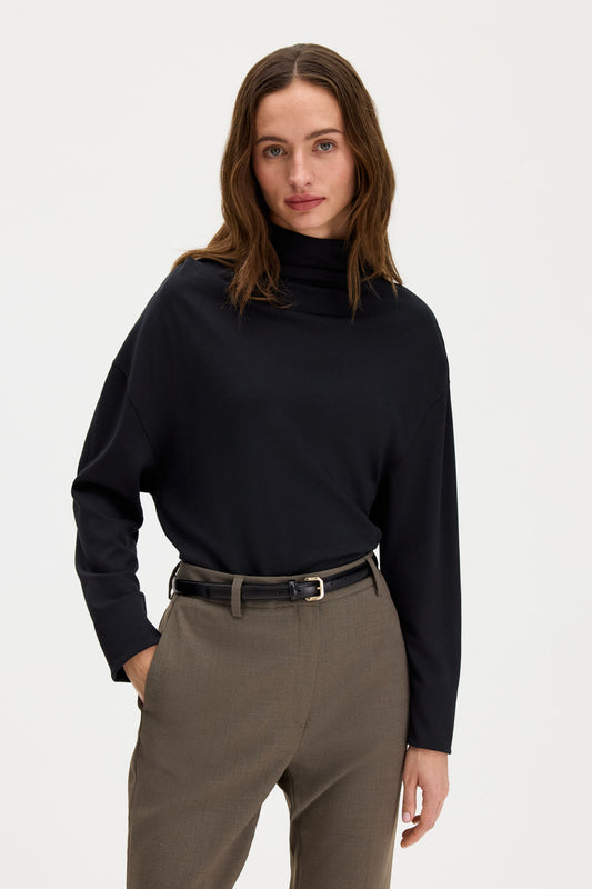 Twisted Neck Top Black Filippa K