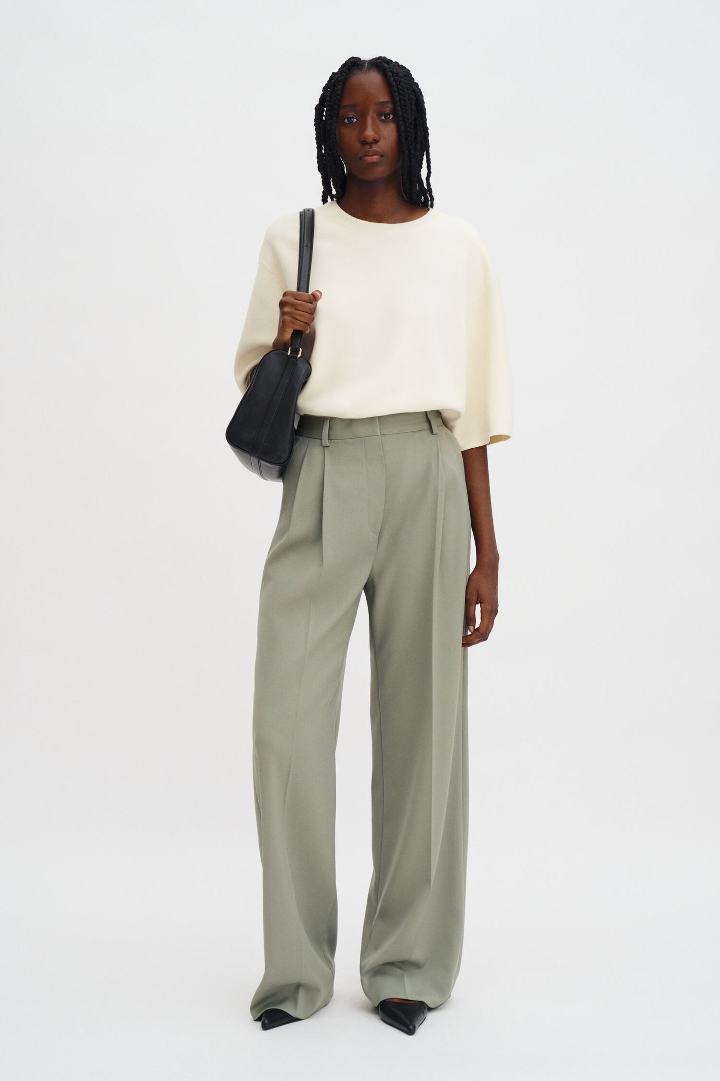 Darcey Wool Trousers Light Green Filippa K