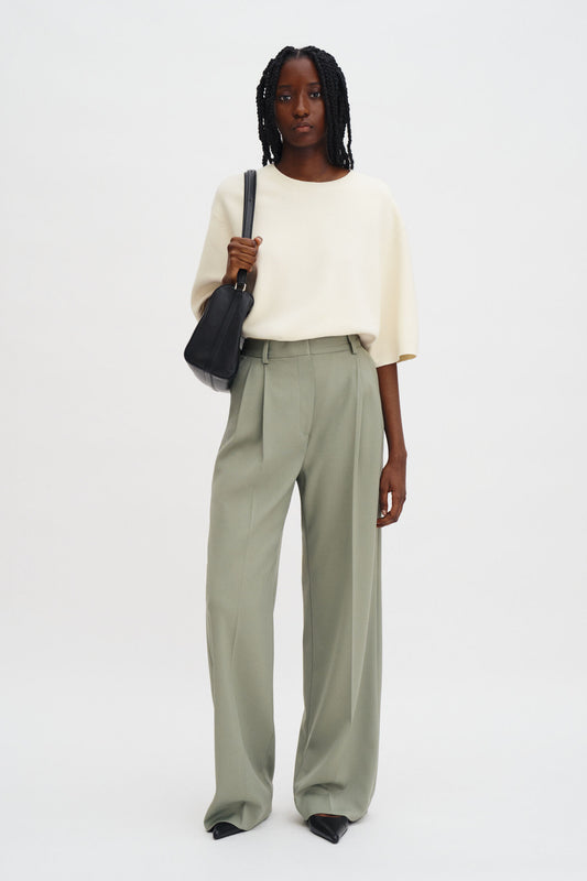 Darcey Wool Trousers Light Green Filippa K