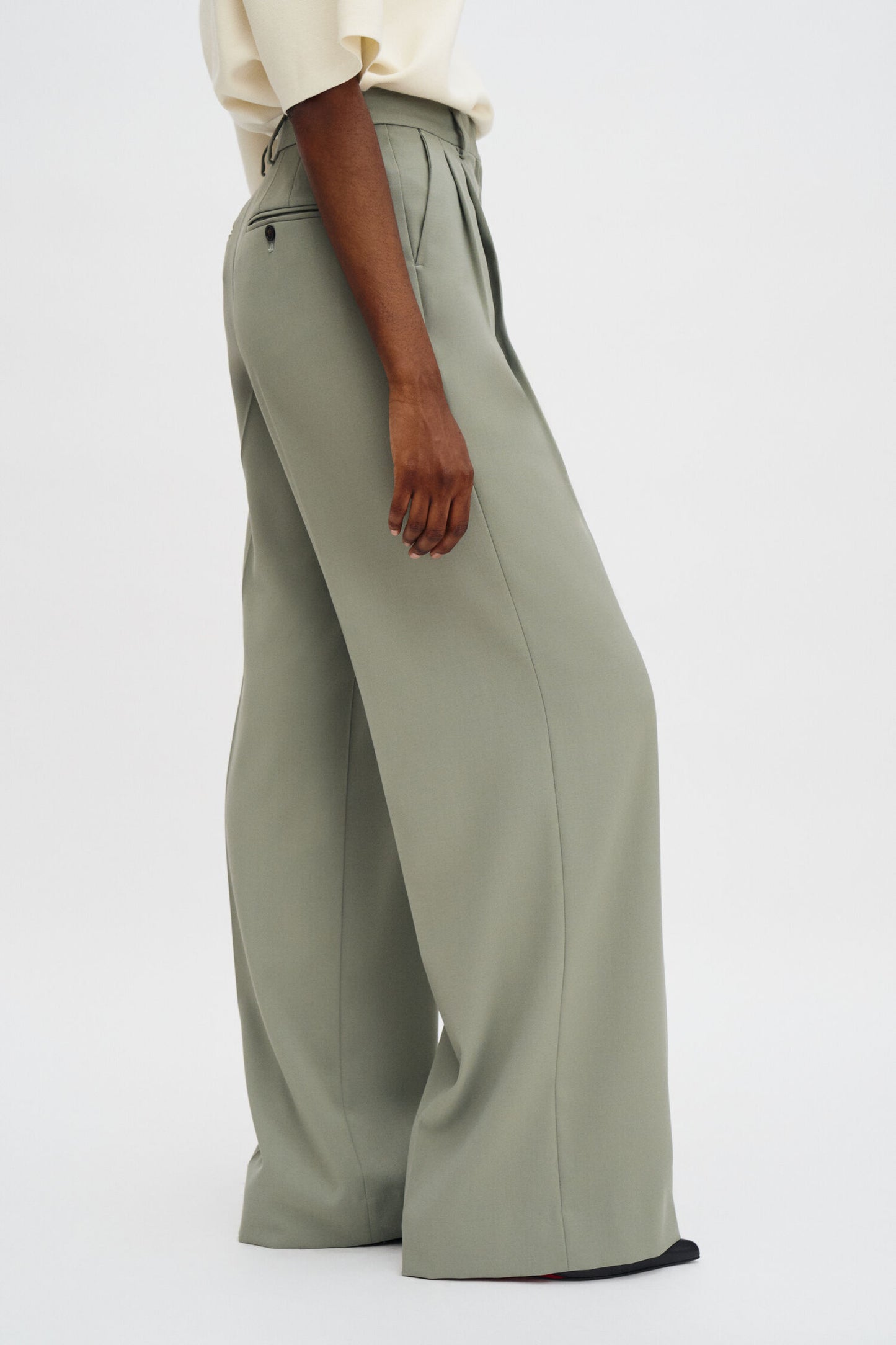 Darcey Wool Trousers Light Green Filippa K