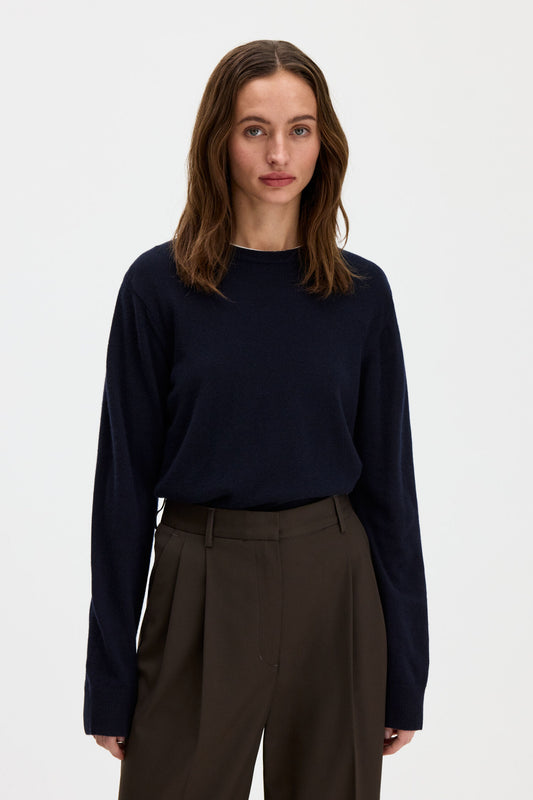 Soft Wool Crewneck Sweater Navy Filippa K
