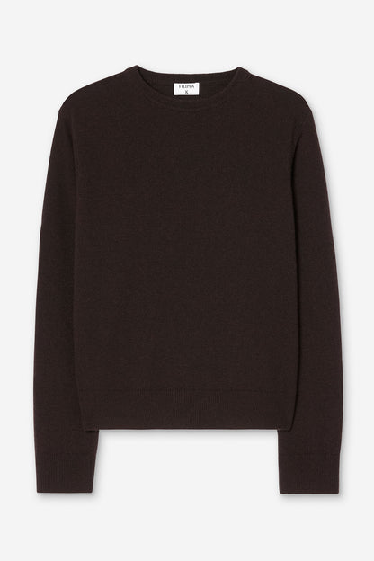 Soft Wool Crewneck Sweater Dark Chocolate Filippa K