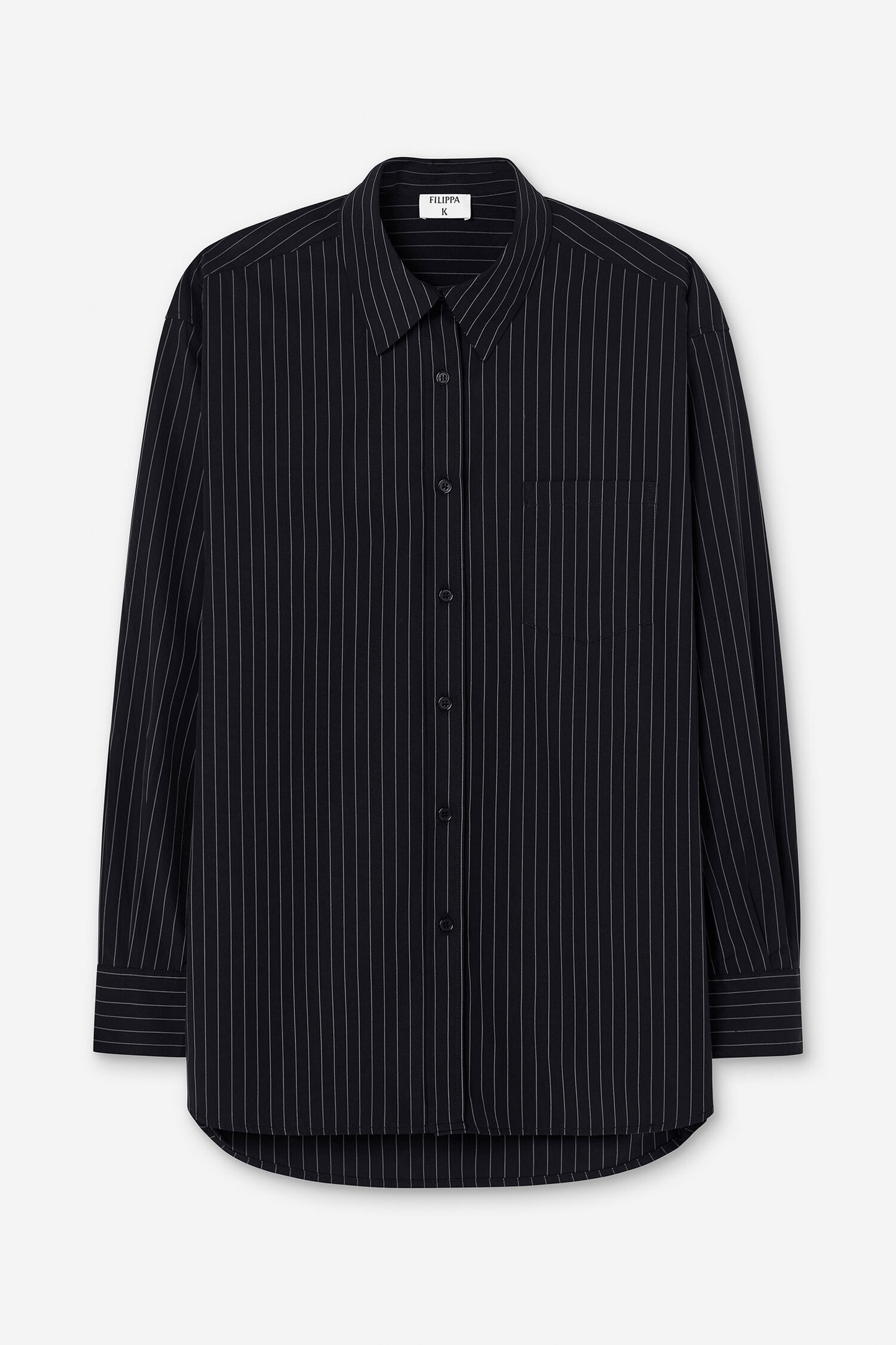 Sammy Poplin Pinstripe Shirt Anthracite Filippa K