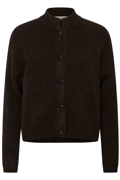 AlphaGZ Short Cardigan Ganache Melange/Brown Gestuz