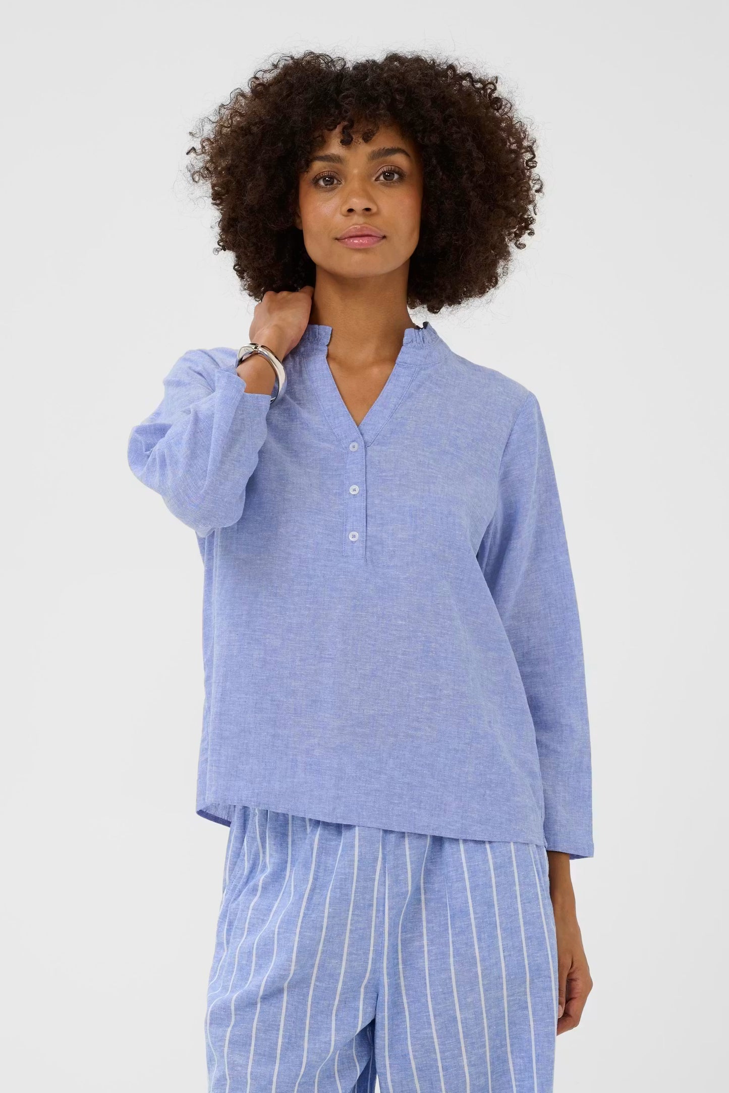 Arletty Blouse Powder Blue Culture