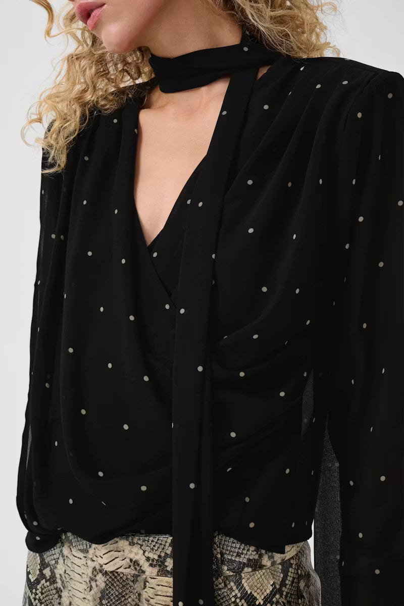 Dorthie P Blouse Khaki Dot Gestuz