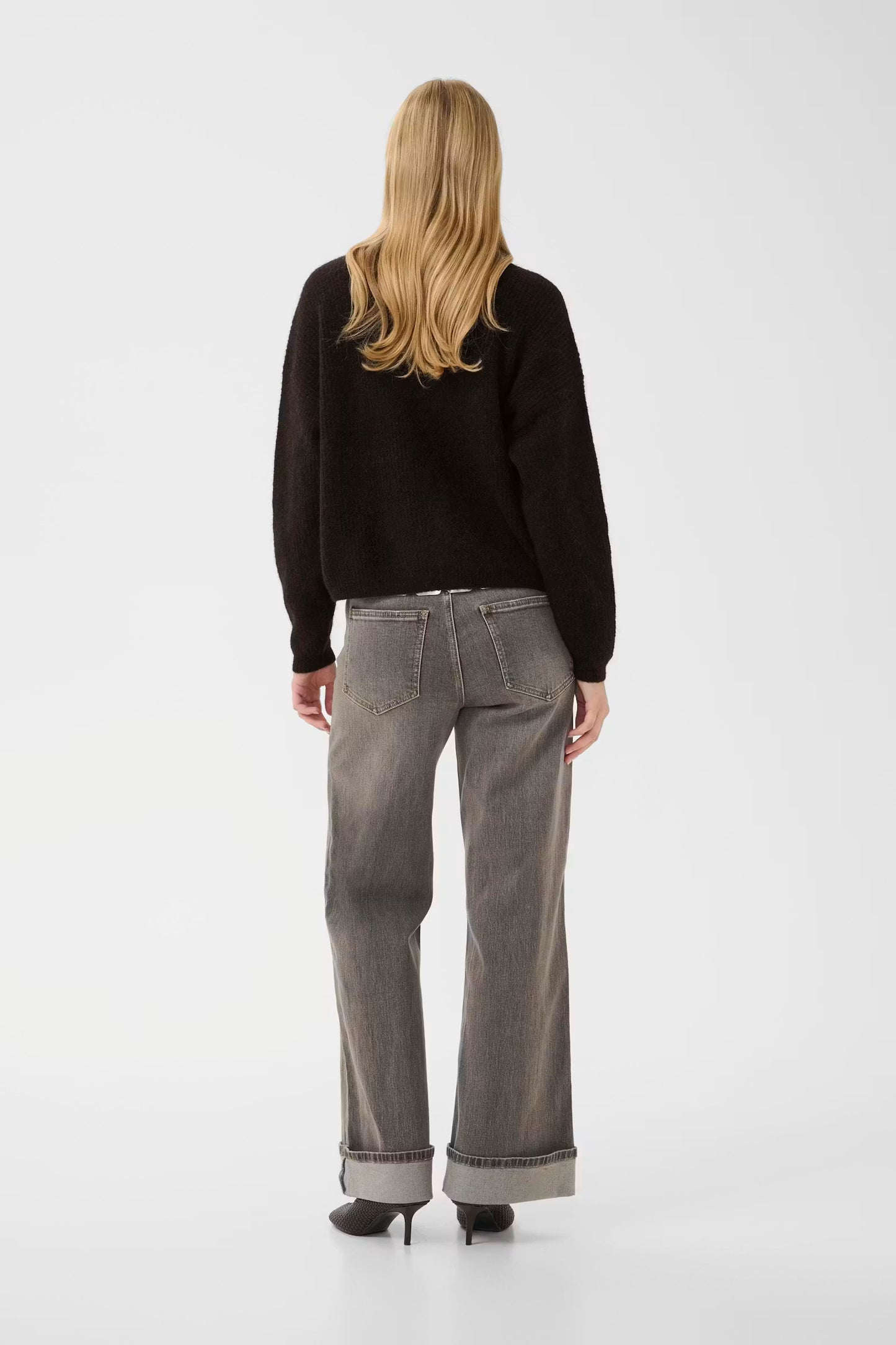 AlphaGZ Short Cardigan Ganache Melange/Brown Gestuz